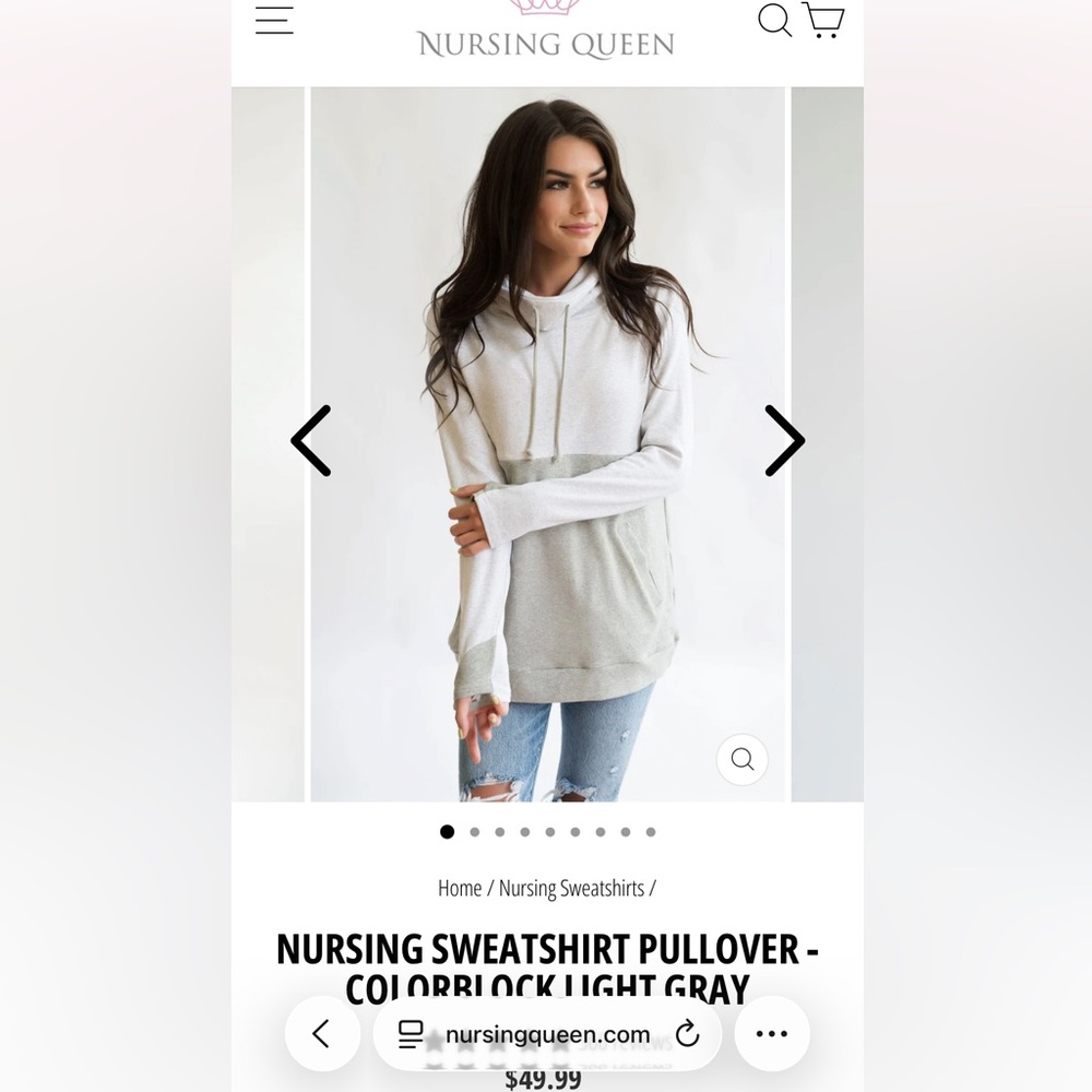Nursing Queen colorblock light Gray pullover